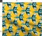 Retro Birds Vintage Style Modern Teal Blue Gold Pirate Bold Bright Bird Custom Printed Fabric by Spoonflower Various Fabrics by the Yard or Fat Quarter